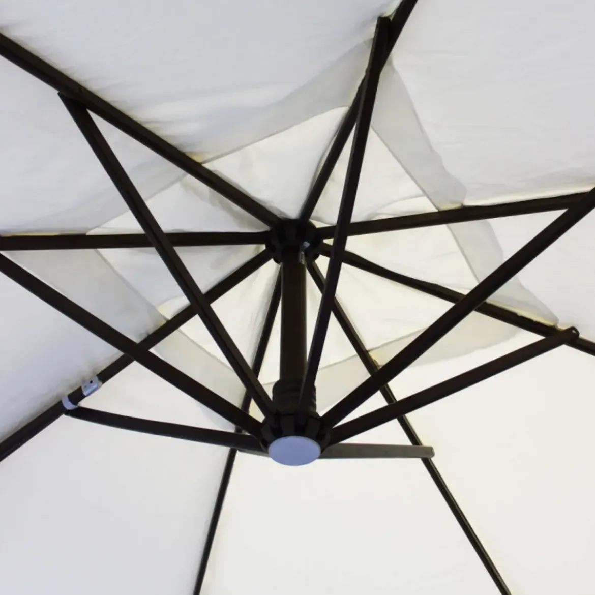 Ombrellone per Giardino 3x4 Palo Laterale Ecrù Struttura Legno Rotante