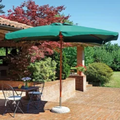 Ombrellone Quadrato 3x3 Verde Tavolo Terrazzo Estate Giardino Ombra