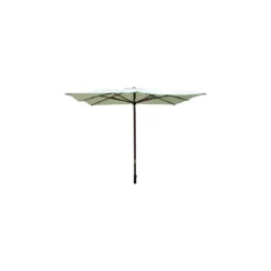 Ombrellone Tondo 250cm Ecru Palo Centrale in Legno Antivento da Giardino Balcone