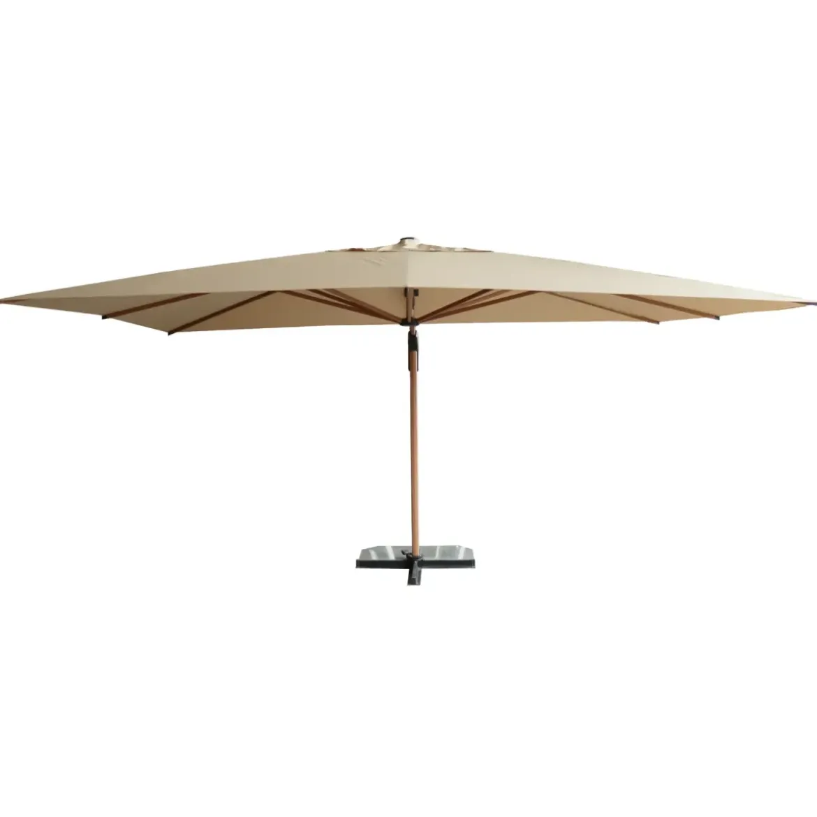 Ombrellone 3x4 Alluminio Effetto Legno Palo Laterale per Giardino Sabbia