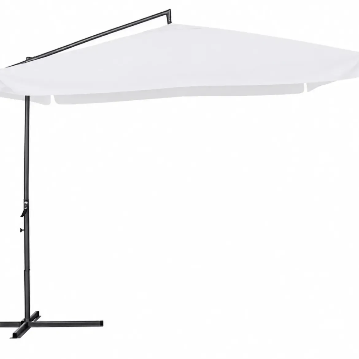 Ombrellone 3x3m da Giardino Ecrù con Braccio Laterale e Manovella