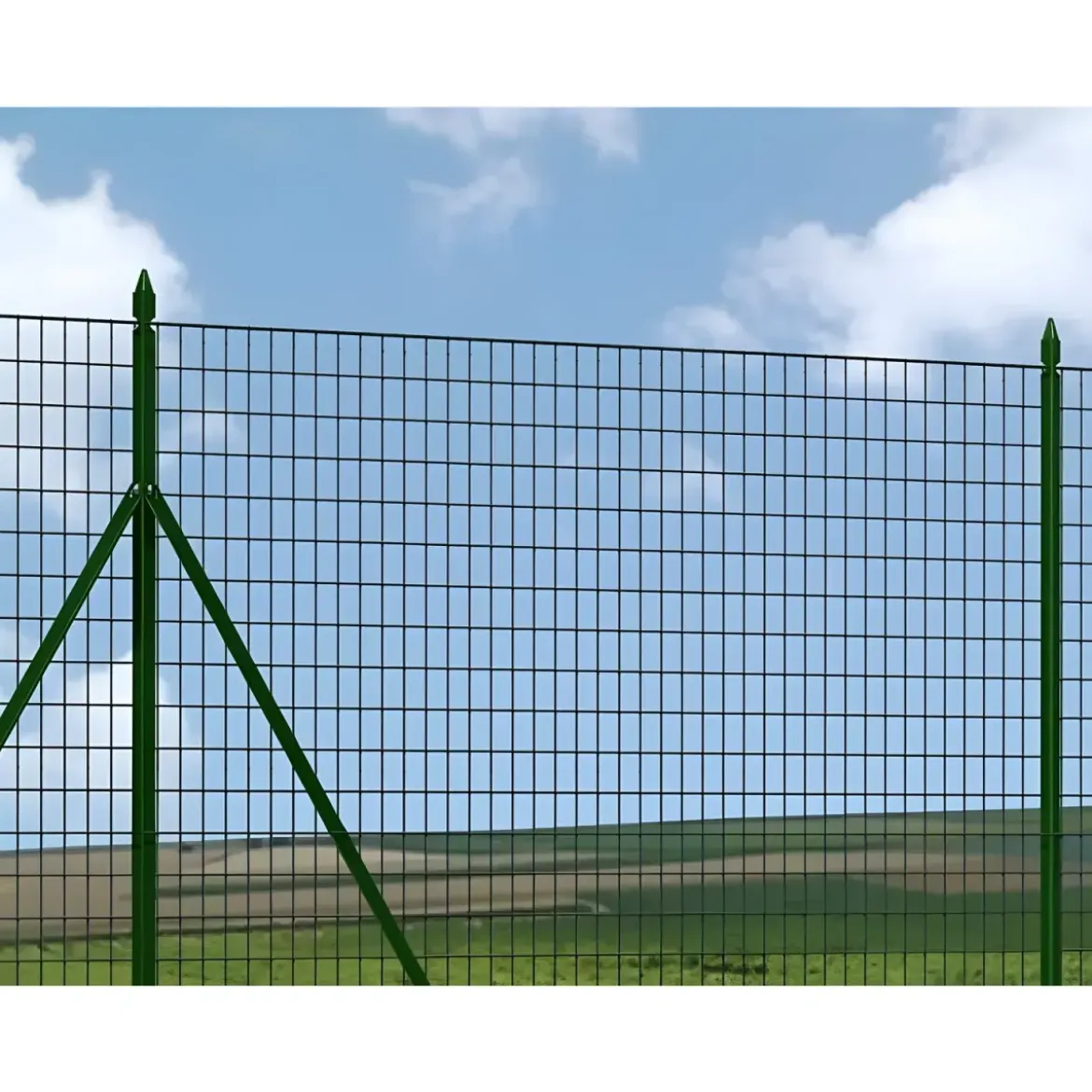 10 Paletti da 150 cm in Ferro Plastificato Verde per Terreni