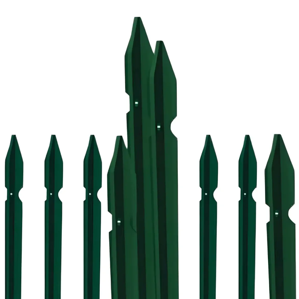 10 Paletti in Ferro per Recinzione 250 cm Plastificato Verde Pali Rete Giardino