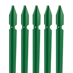 10 Paletti per Recinzione Alti 200 cm 35x35 in Ferro Plastificato Verde Pali a T