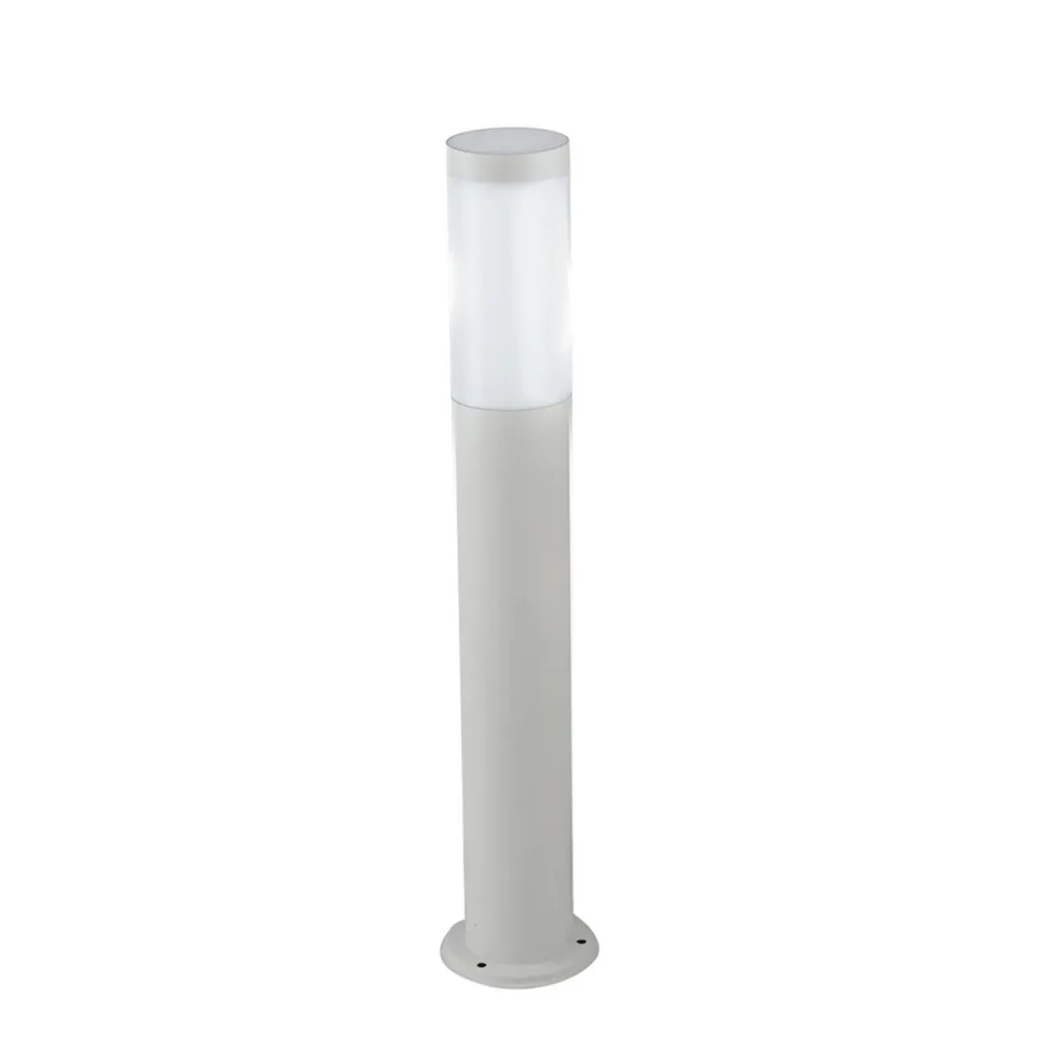 Paletto Intec in Acciaio Lampione 70cm Bianco per Illuminazione da Esterno