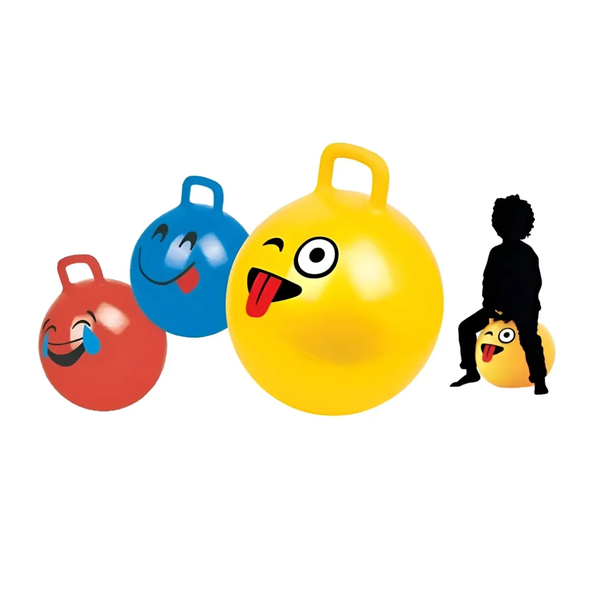 Palla Cavalcabile Rimbalzante 55 cm per Bambini con Maniglia Interno Esterno