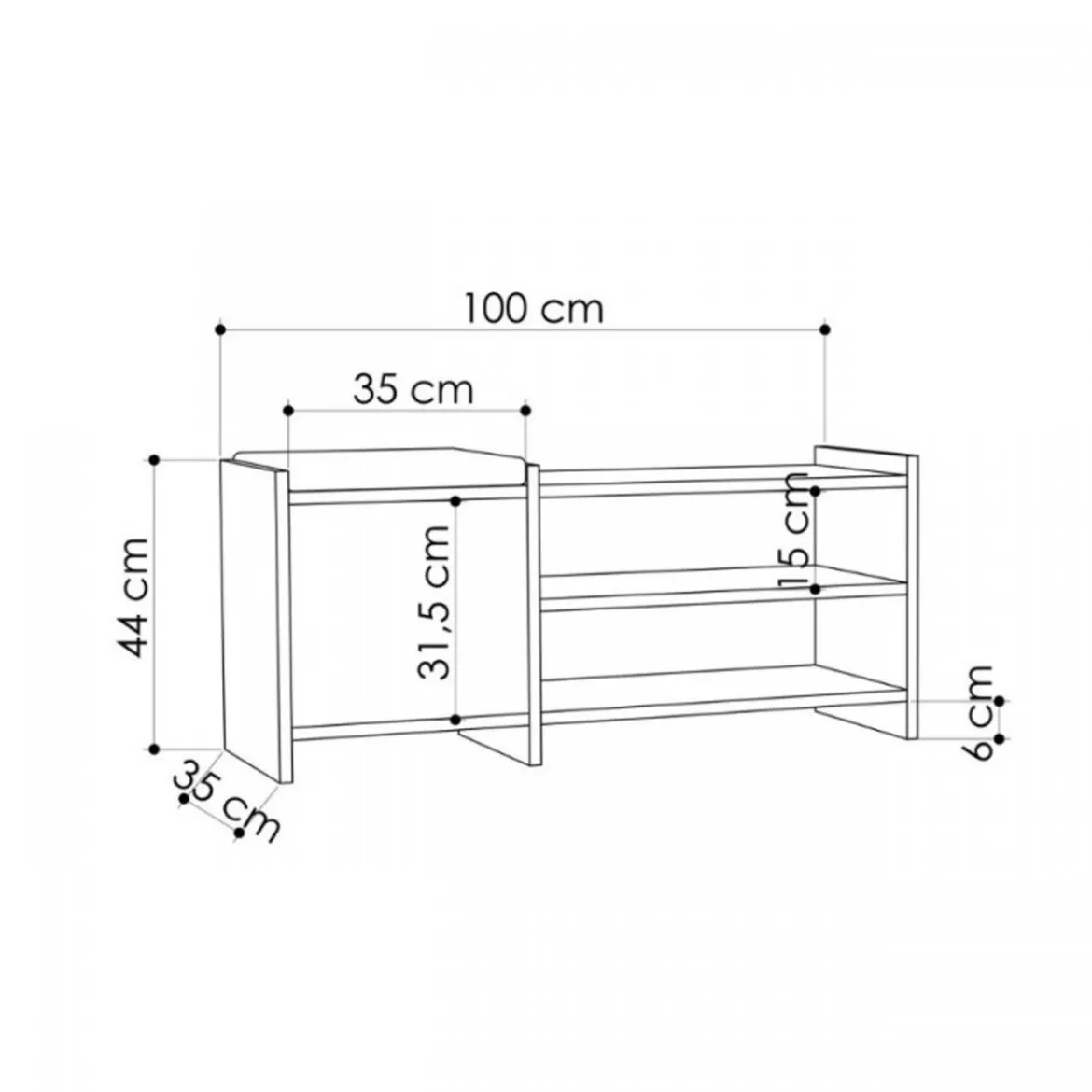 Panca Portascarpe in Legno con Cuscino Imbottito Mobile Ingresso Moka