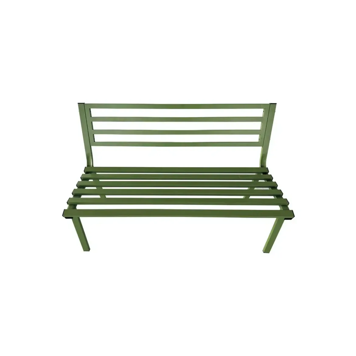 Panchina Verde per Esterno da Giardino in Acciaio 127x61x80 cm