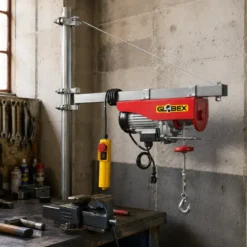 Paranco Elettrico Globex 125/250 kg 500 W con Cavo Acciaio Fine Corsa
