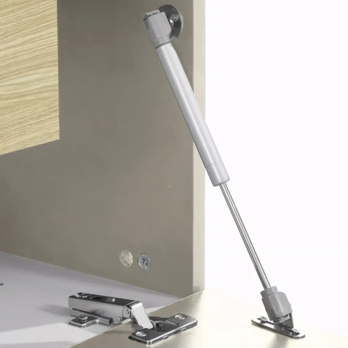 Parete Attrezzata Soggiorno 280 cm Porta TV Vetrina Legno Beige Rovere