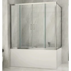 Parete Sopravasca 2 lato 6 mm Scorrevole in Cristallo Box Vasca da Bagno Doccia