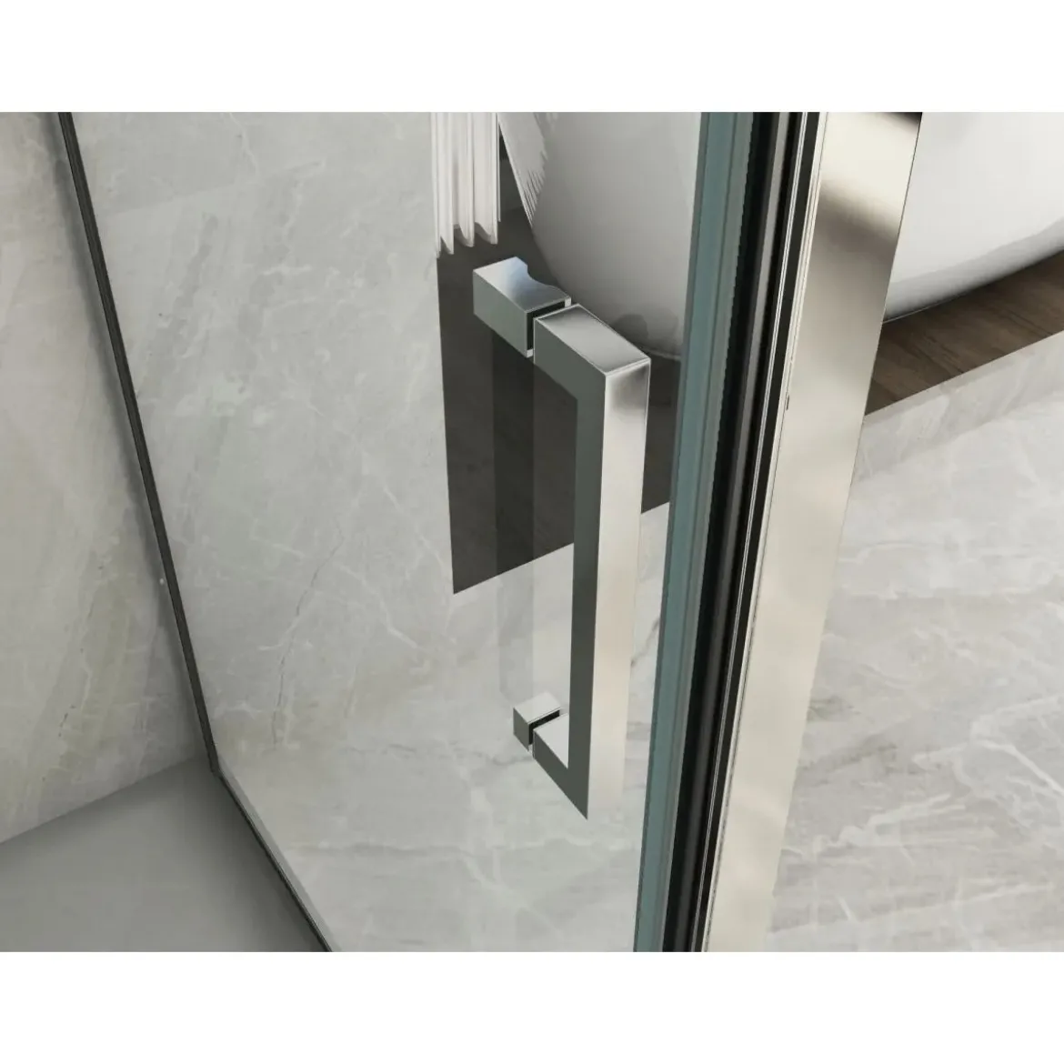 Parete Sopravasca 2 lato 6 mm Scorrevole in Cristallo Box Vasca da Bagno Doccia