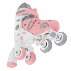 Pattini Bambini Regolabili 2 in 1 Rosa Taglia 30-33 Inline e Learning