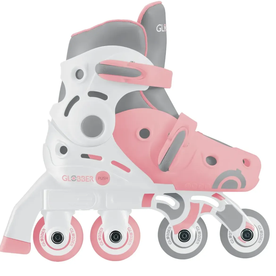 Pattini Bambini Regolabili 2 in 1 Rosa Taglia 30-33 Inline e Learning