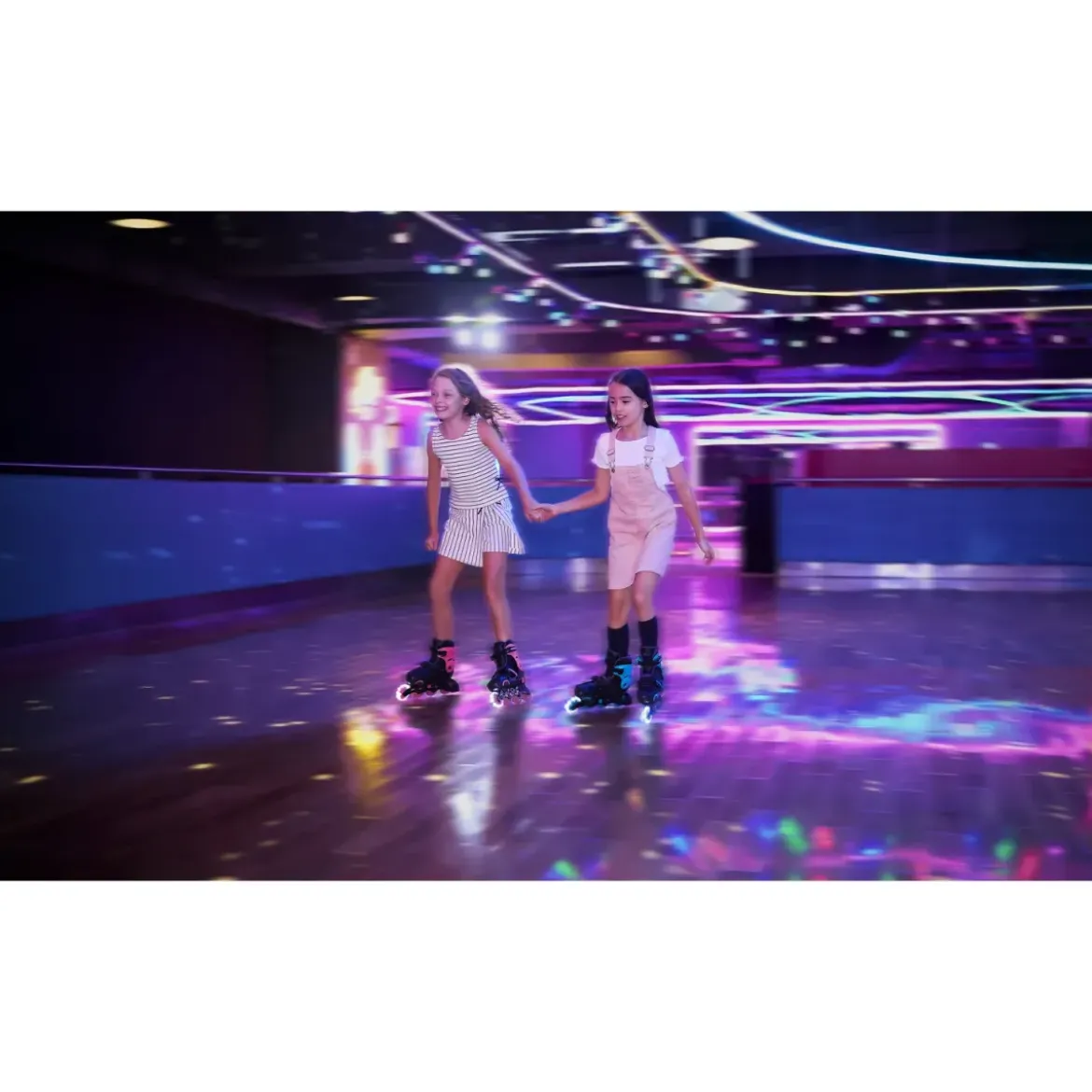 Pattini in Linea per Bambini Taglia 34-37 LED Freno Posteriore Blu