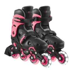 Pattini in Linea per Bambini Taglia 34-37 LED Freno Posteriore Rosa