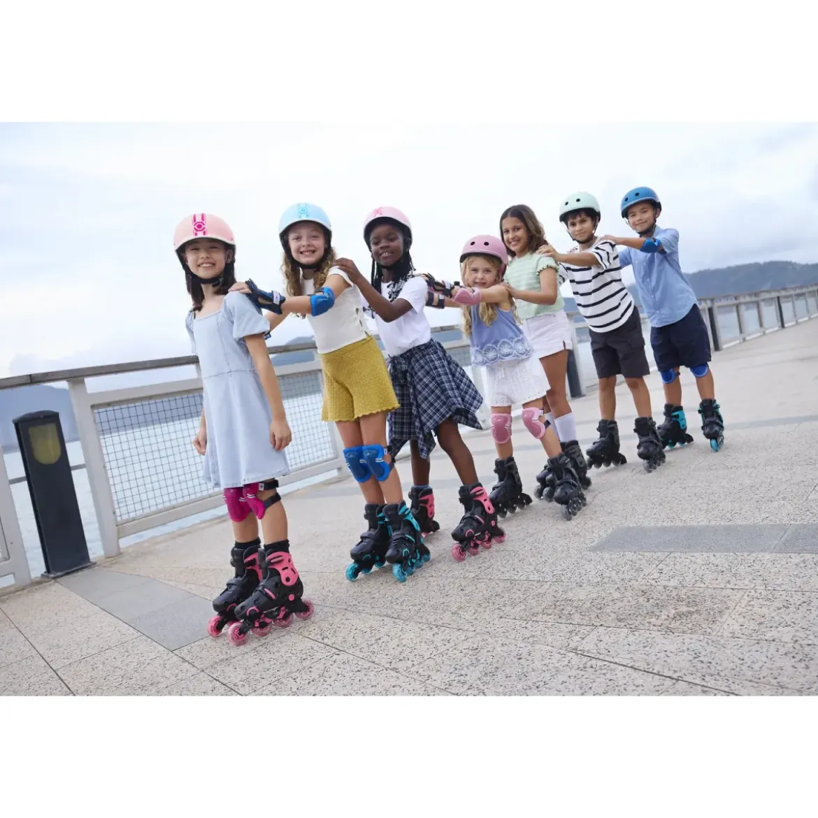 Pattini in Linea per Bambini Taglia 34-37 LED Freno Posteriore Rosa