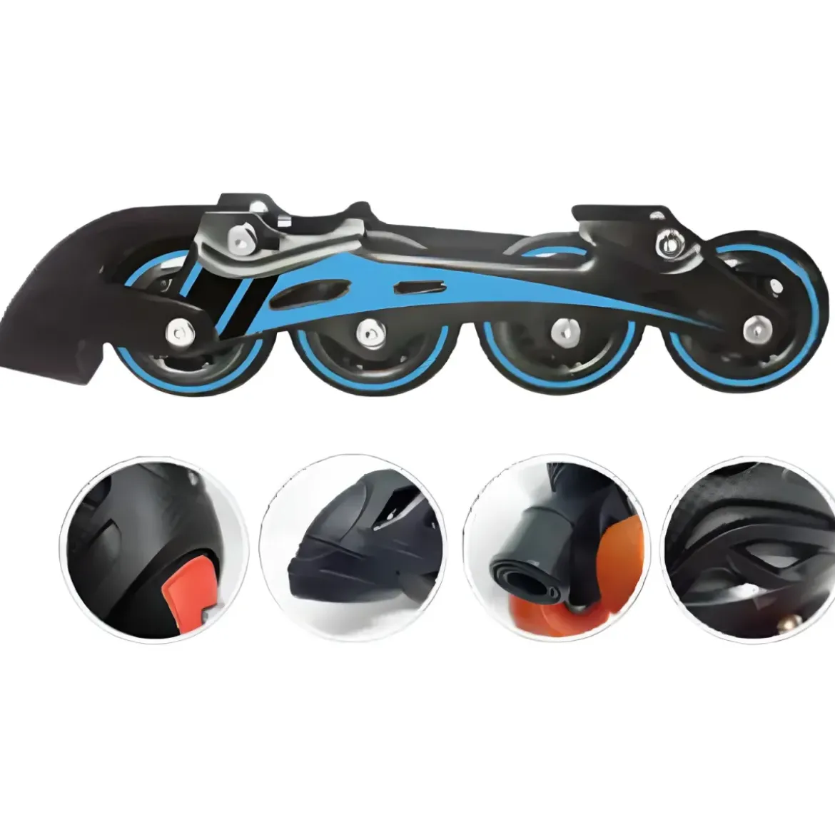 Pattini In Linea 39-42 4 Rotelle Regolabili con Freno