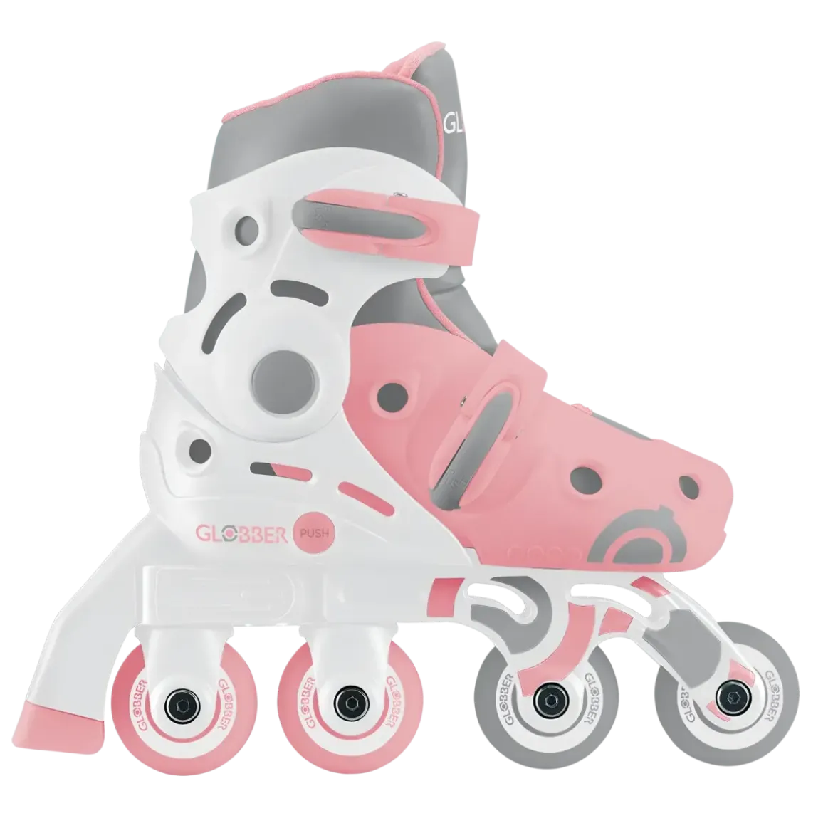 Pattini per Bambini 2 in 1 Regolabili Taglia 26–29 Rosa Pastello