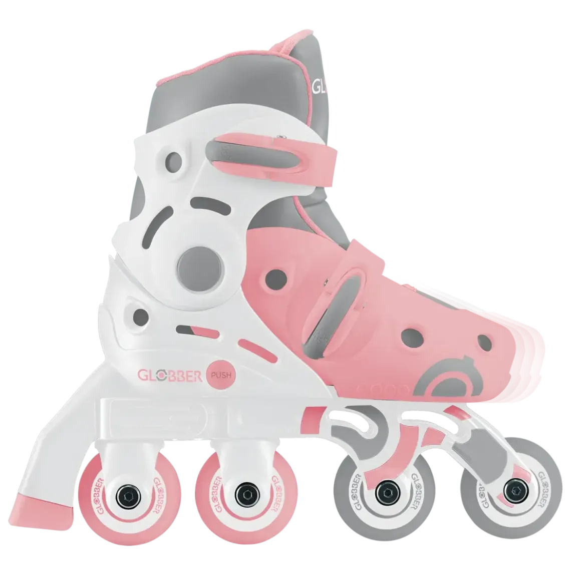 Pattini per Bambini 2 in 1 Regolabili Taglia 26–29 Rosa Pastello