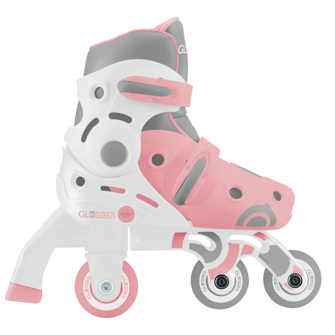 Pattini per Bambini 2 in 1 Regolabili Taglia 26–29 Rosa Pastello