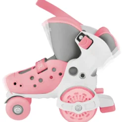 Pattini per Bambini 4 Ruote Regolabili Rosa Pastello Taglia 26-29
