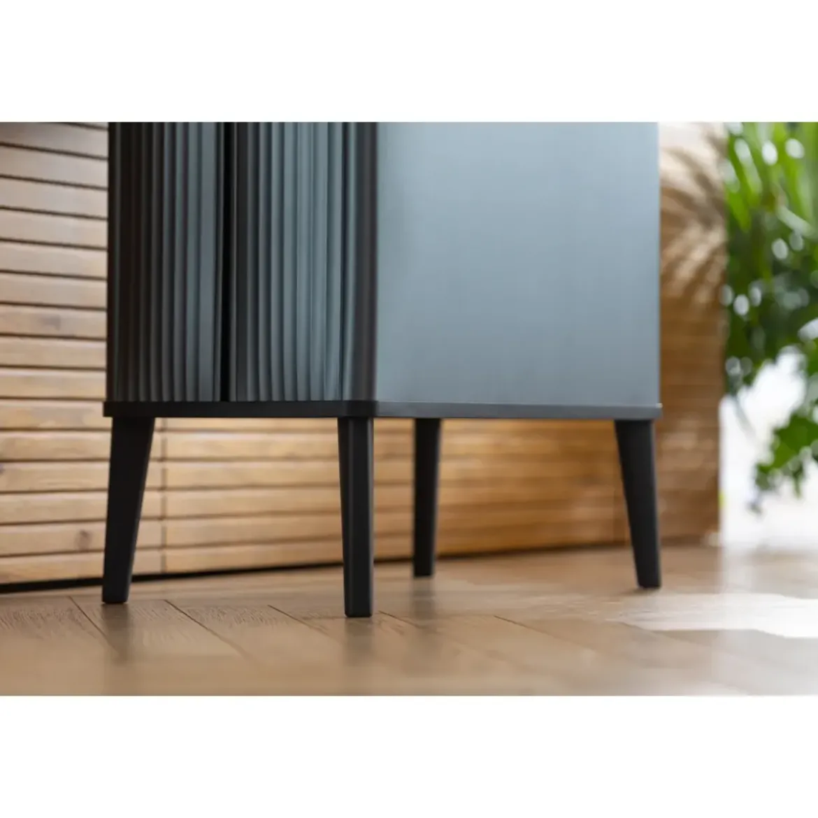 Pattumiera Keter 54L Blu Perlato Apertura Push per Cucina con Gambe