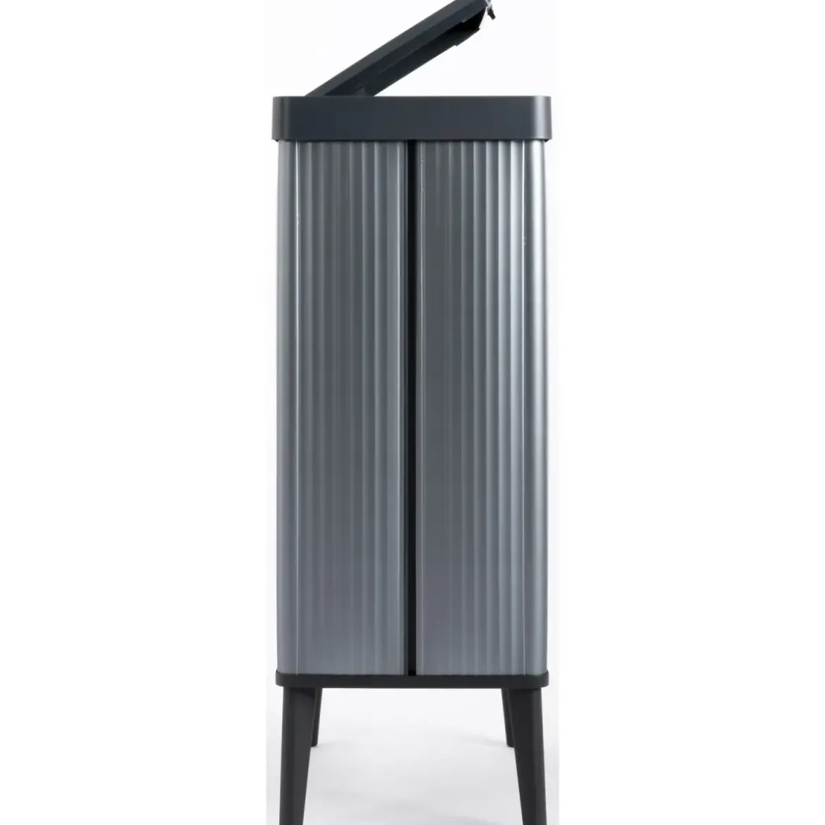 Pattumiera Keter 54L Blu Perlato Apertura Push per Cucina con Gambe