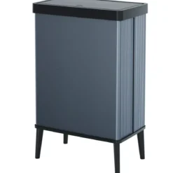 Pattumiera Keter 54L Blu Perlato Apertura Push per Cucina con Gambe