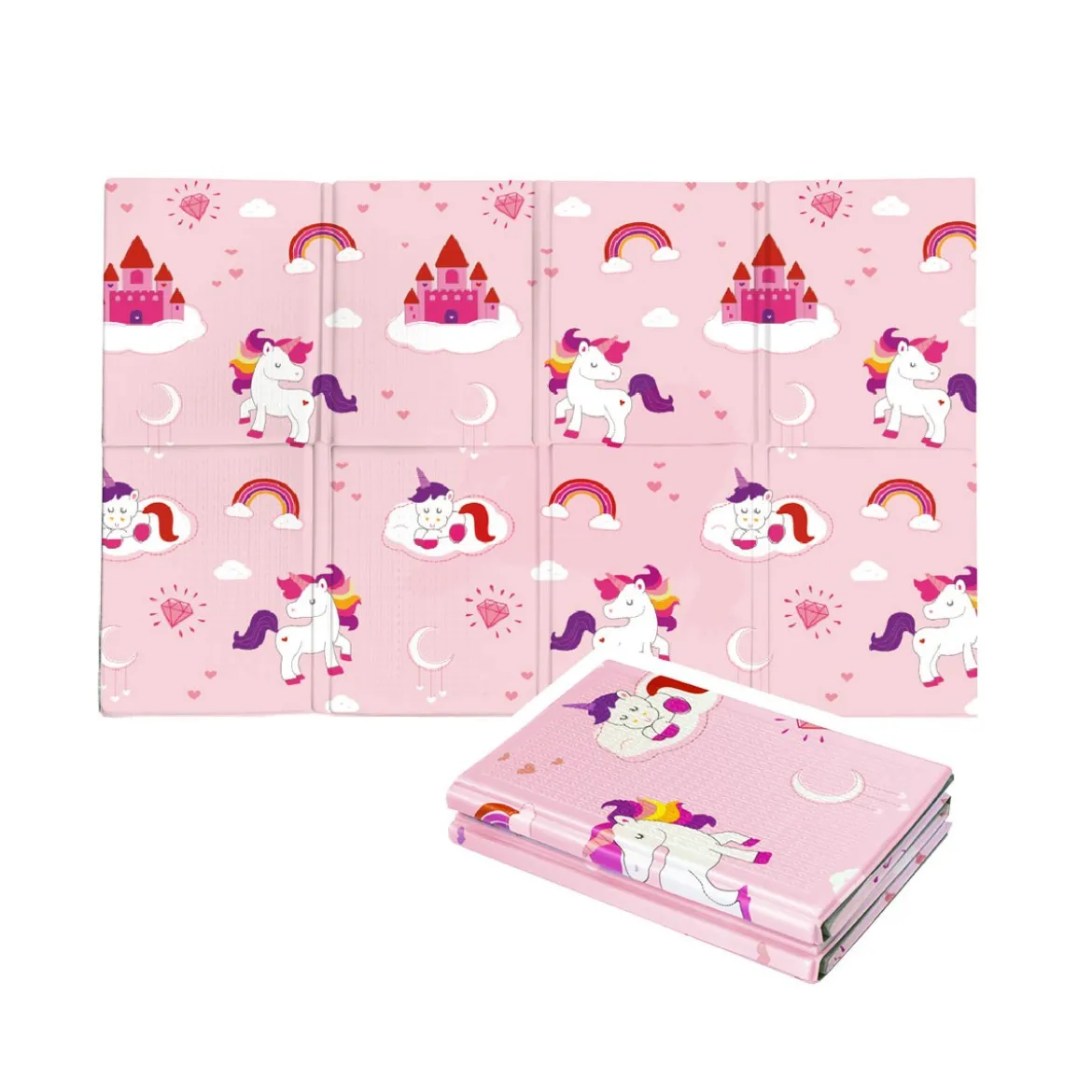 Pavimento Antitrauma Unicorno 120x90 Pieghevole Tappeto per Bambini