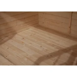 Pavimento in Abete Grezzo per Casetta Gilda con Base in Legno Trattato