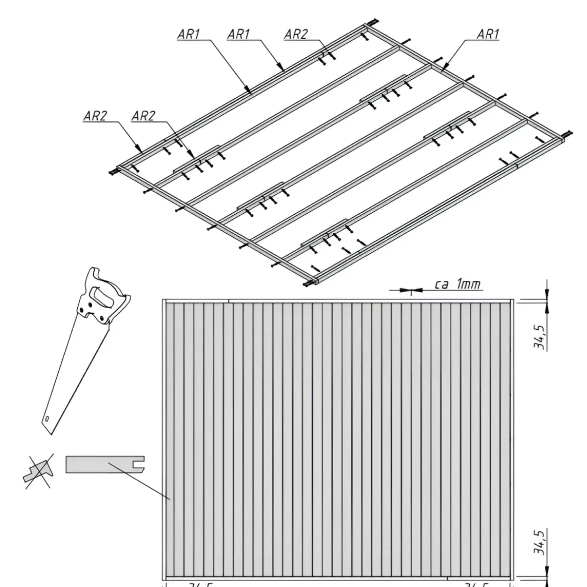 Pavimento per Casetta Chiosco in Legno da Giardino 323x259 cm