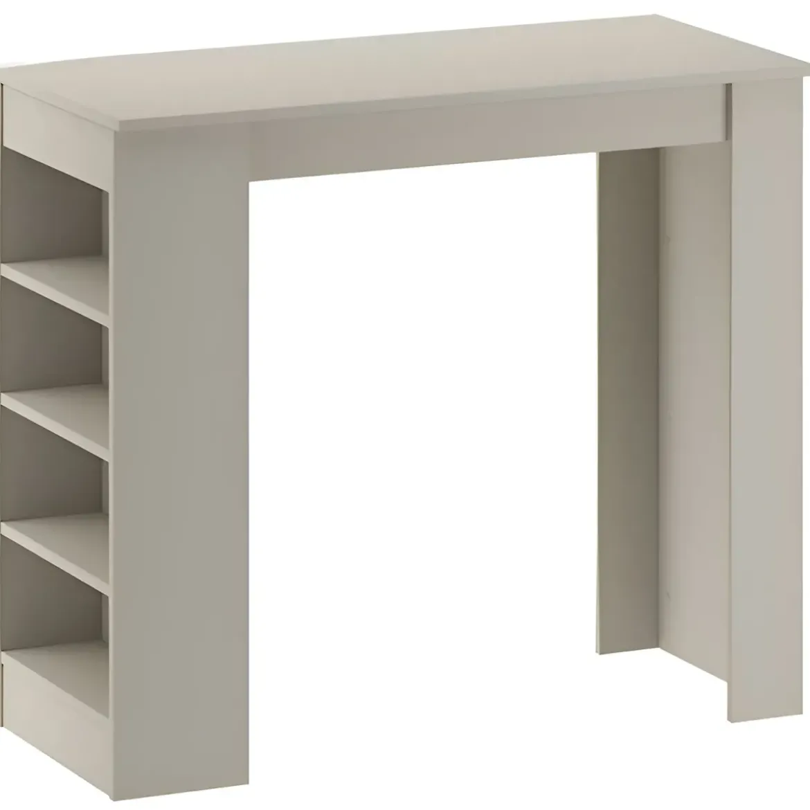 Penisola Cucina Alta 117x54 cm Tavolo Snack Beige Ripiani Salvaspazio