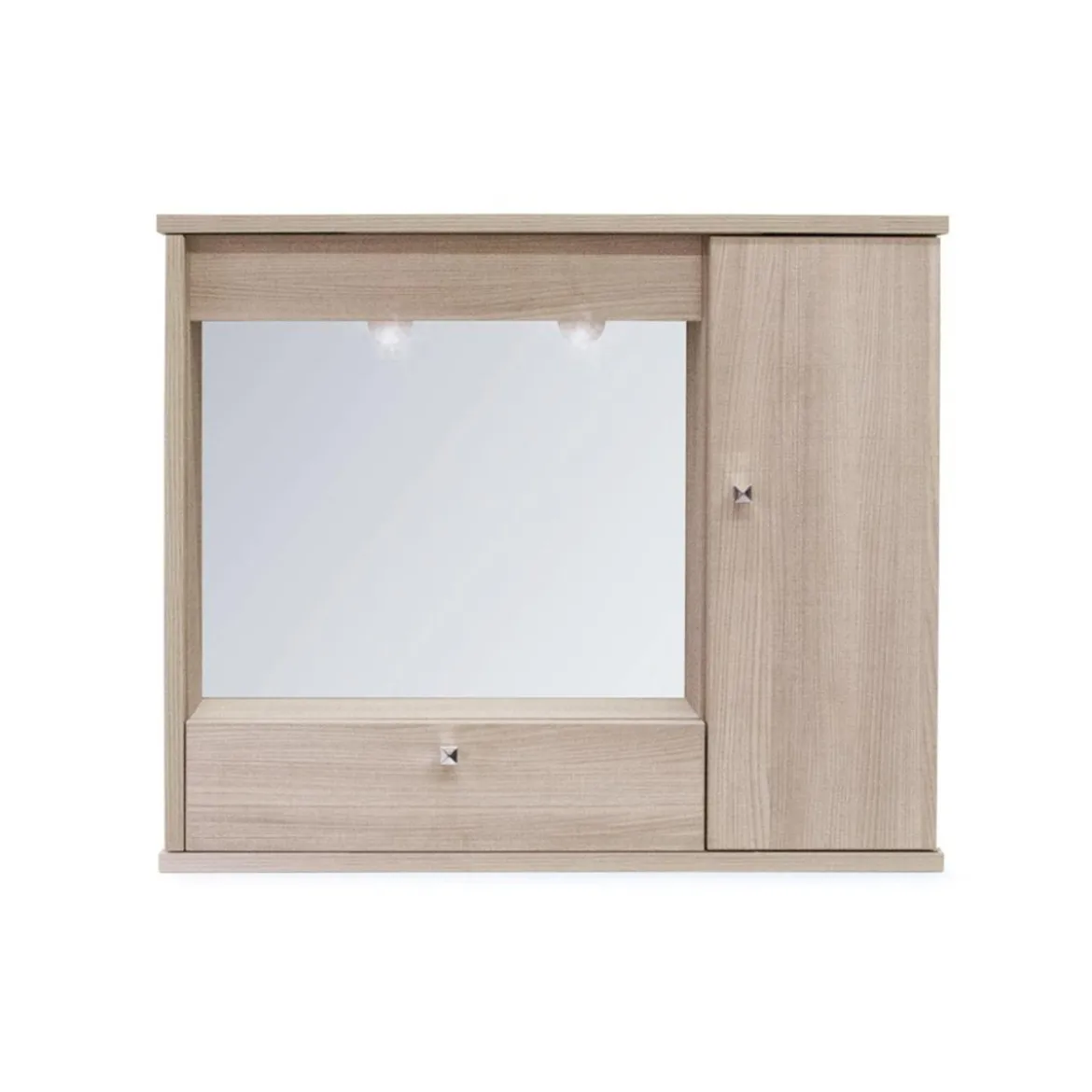 Pensile Mobile da Bagno 1 Anta Ribalta Olmo con Specchio Mobiletto Specchiera