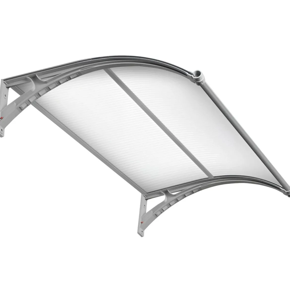 Pensilina con Led 150x100 in Policarbonato Alveolare Antipioggia Grigio