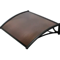 Pensilina Policarbonato Alveolare Fumè 120x100 cm con Supporti ABS