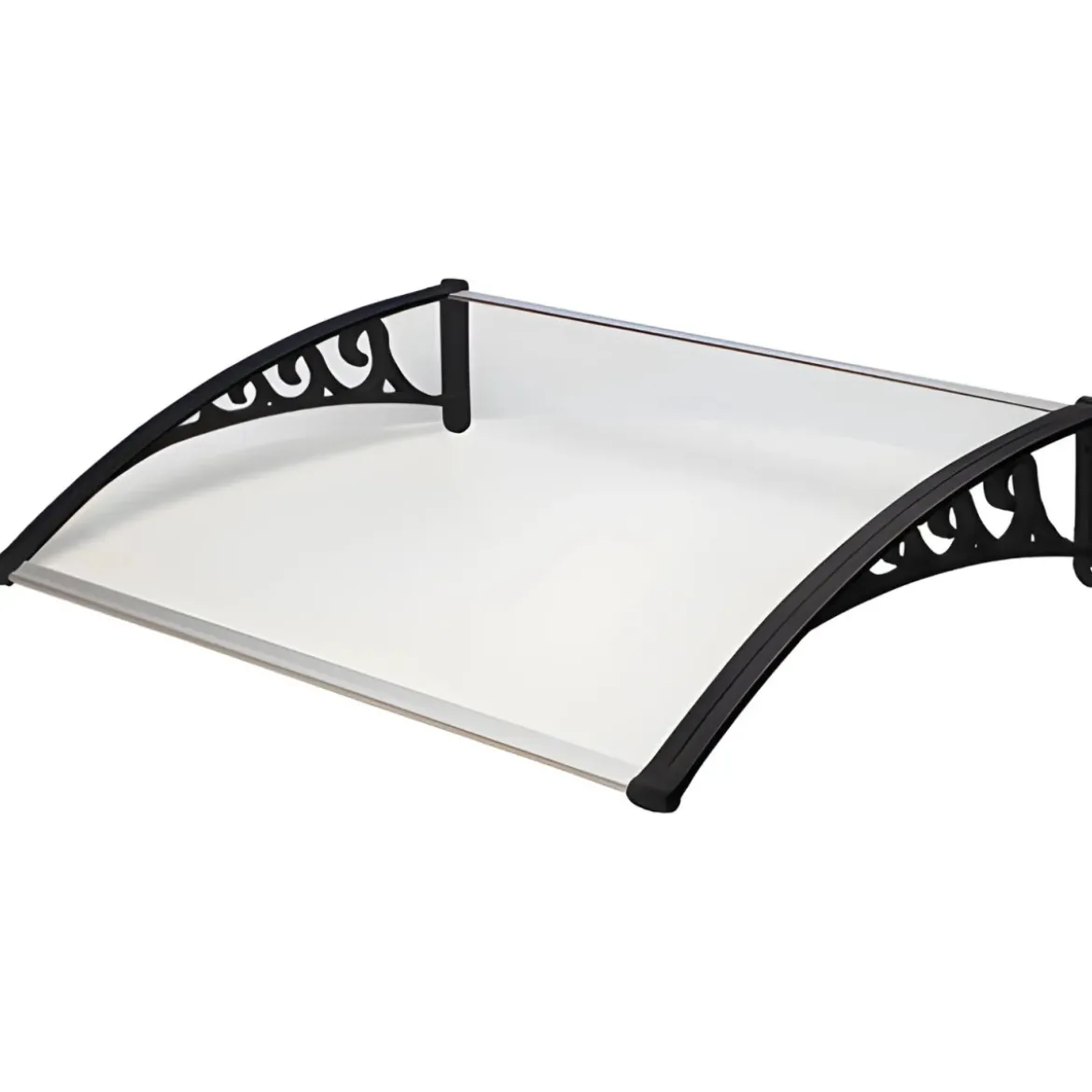 Pensilina 120x80 in Policarbonato Compatto Trasparente Tettoia Ingresso Moderna