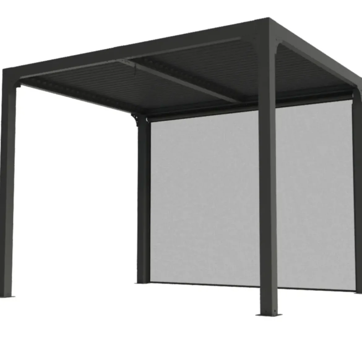 Pergola Bioclimatica in Alluminio 240x300 cm con Telo Laterale Manuale