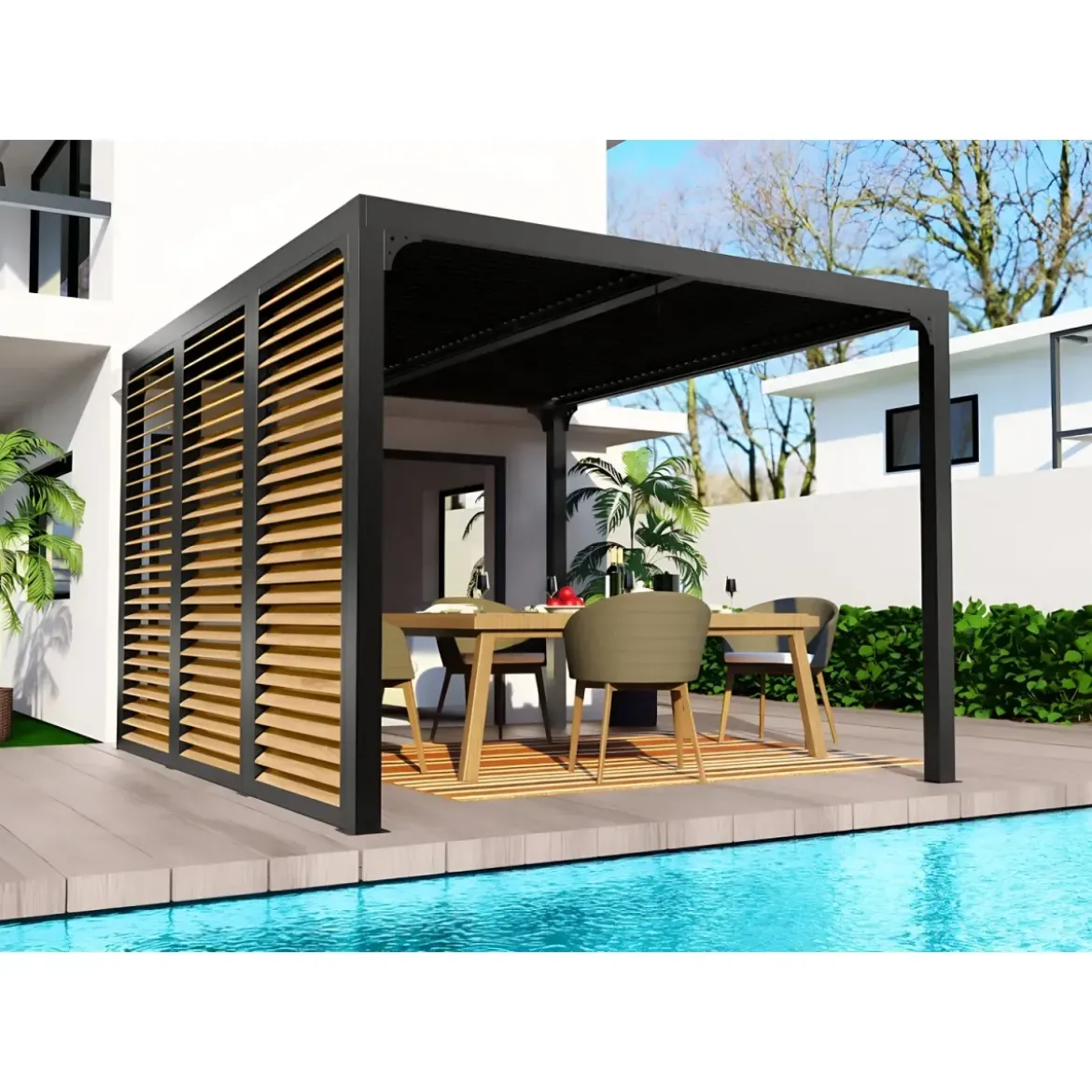 Pergola bioclimatica in alluminio 3.6x3 con veneziane