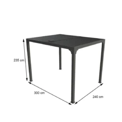 Pergola Bioclimatica 3x2.4 mt in Alluminio Gazebo da Giardino Terrazzo Pergolato