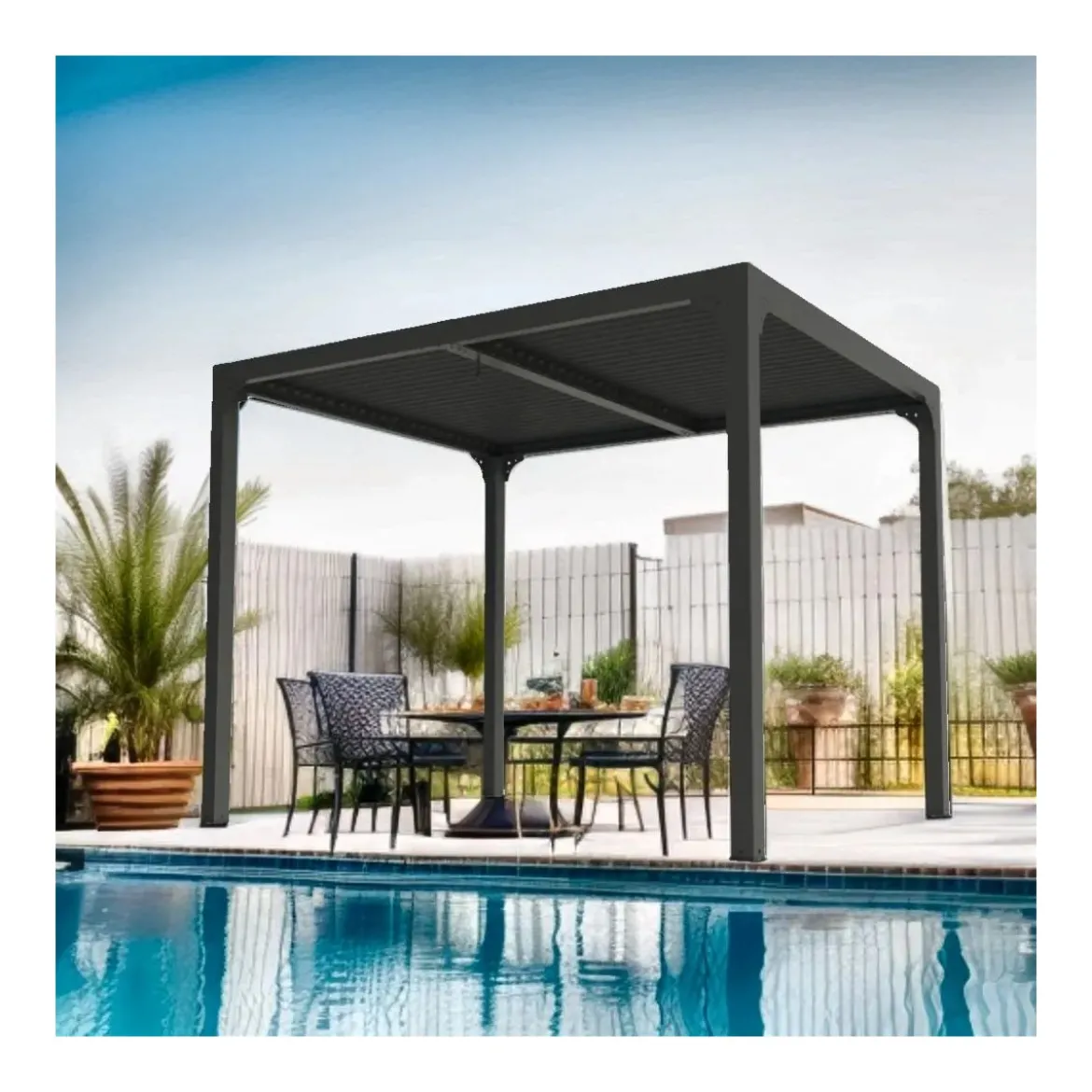 Pergola Bioclimatica 3x2.4 mt in Alluminio Gazebo da Giardino Terrazzo Pergolato