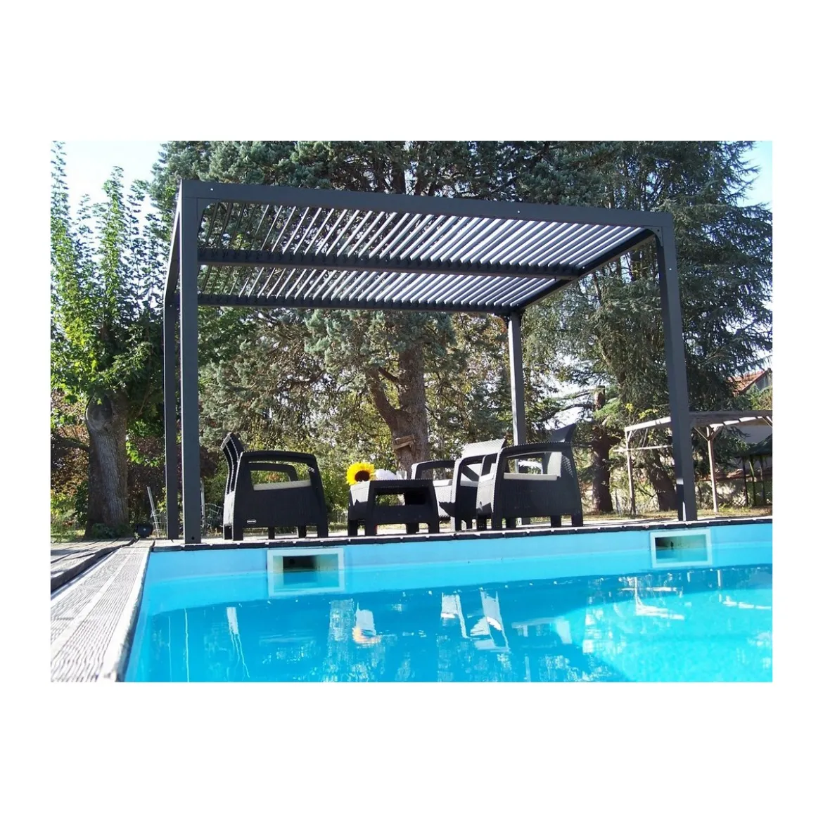 Pergola Bioclimatica 3.6x3 mt in Alluminio Gazebo da Giardino Terrazzo Pergolato