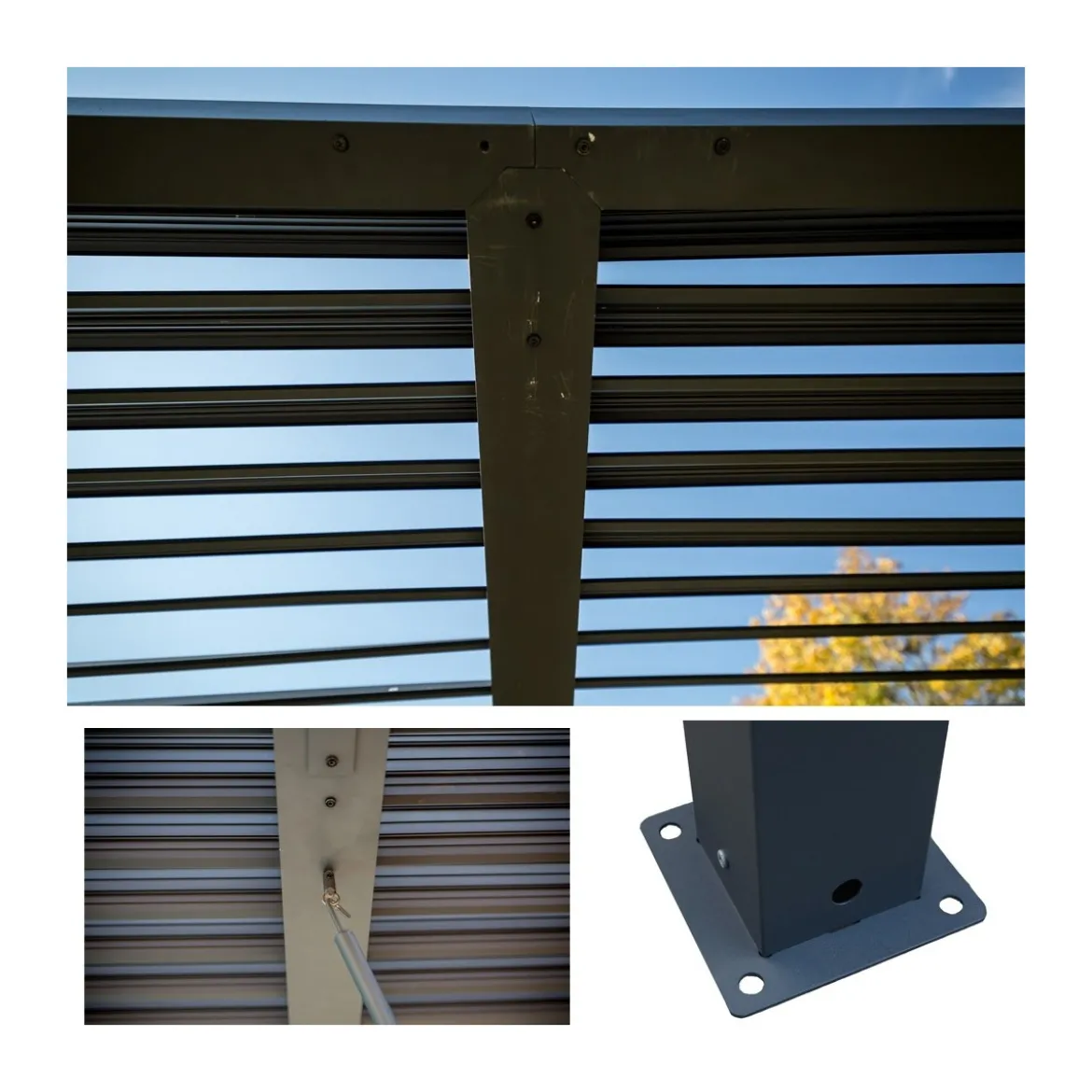 Pergola Bioclimatica 3.6x3 mt in Alluminio Gazebo da Giardino Terrazzo Pergolato
