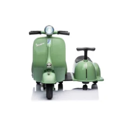 Piaggio Vespa Mini Verde a Batteria 6 V con Sidecar Elettrica da Bambini