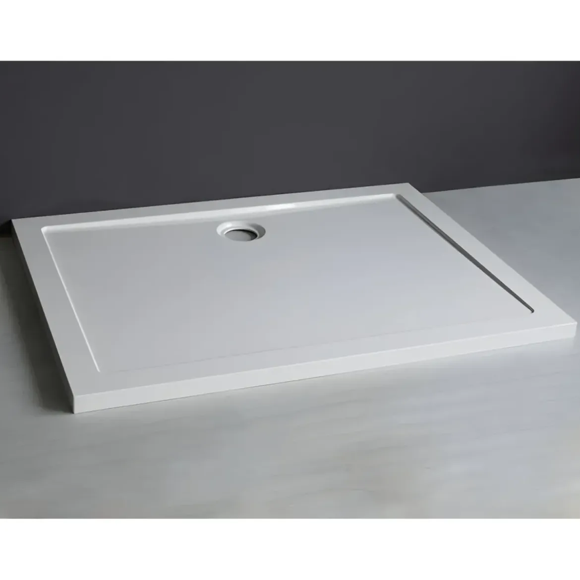 Piatto Doccia Acrilico 70X90CM 5cm Rettangolare Bianco con Piletta