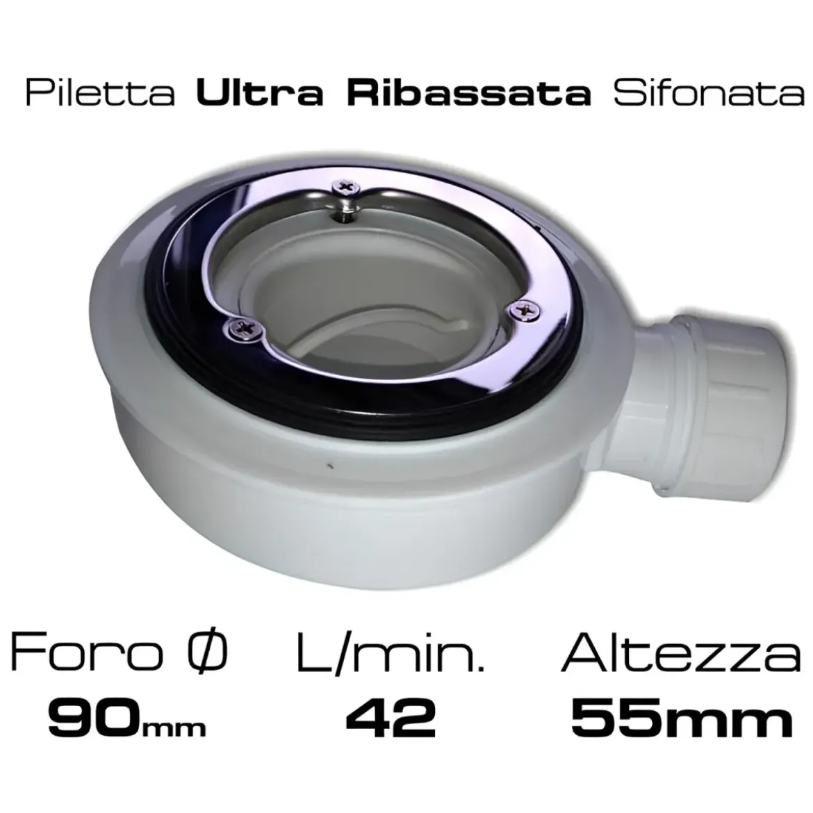 Piatto Doccia Bianco Ardesia Slim Effetto Pietra Filo Pavimento in Marmo Resina