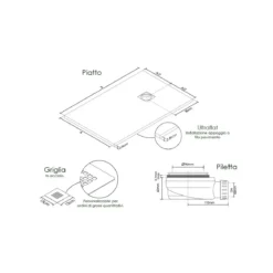 Piatto Doccia Grigio Rettangolare Effetto Pietra 70 80 90 100 120 140 Slim Flat