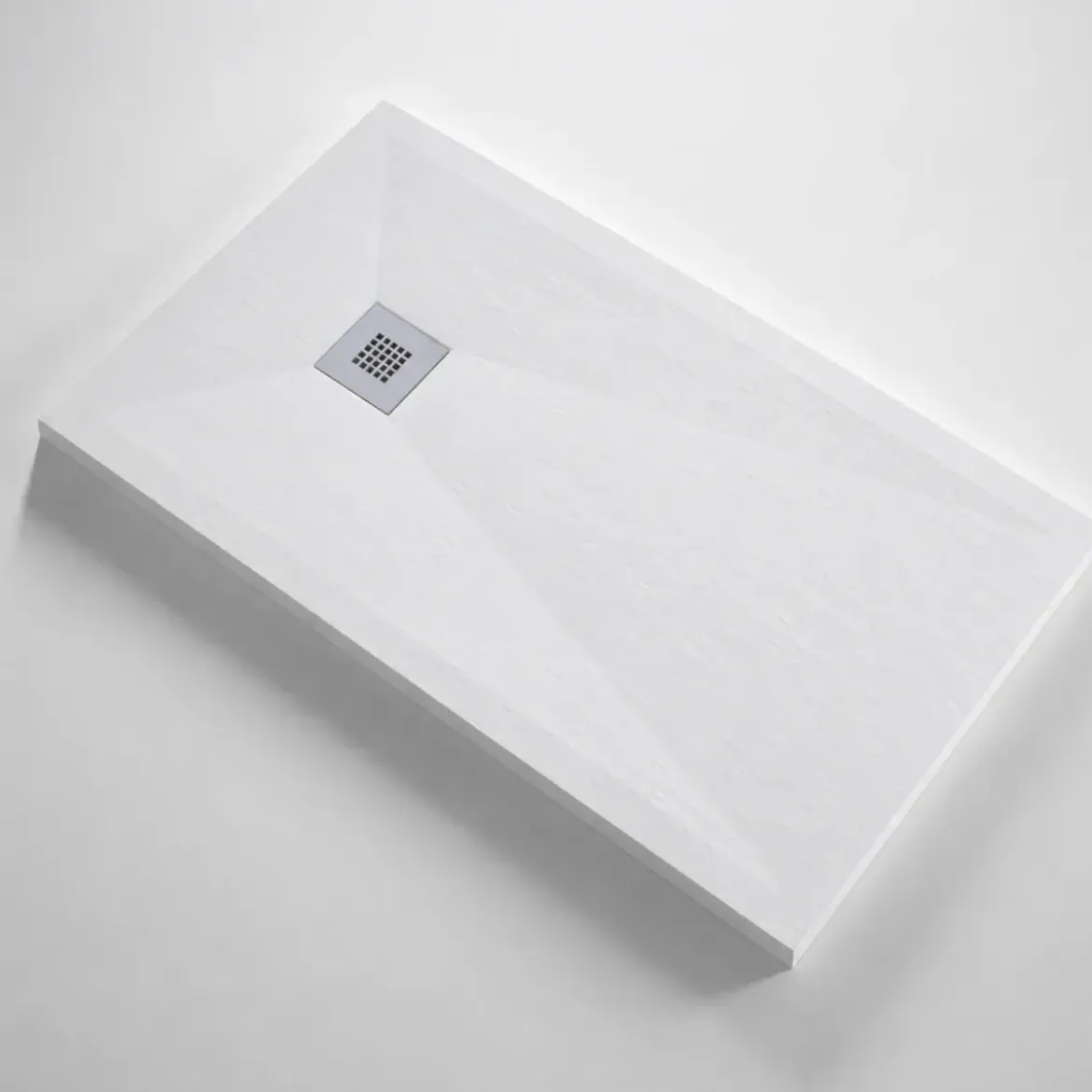 Piatto Doccia Slim Bianco 3 cm Effetto Pietra in Resina Marmo Piletta Scarico