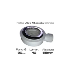 Piatto Doccia Verde Effetto Pietra Slim Filo Pavimento Piletta Scarico Ribassata