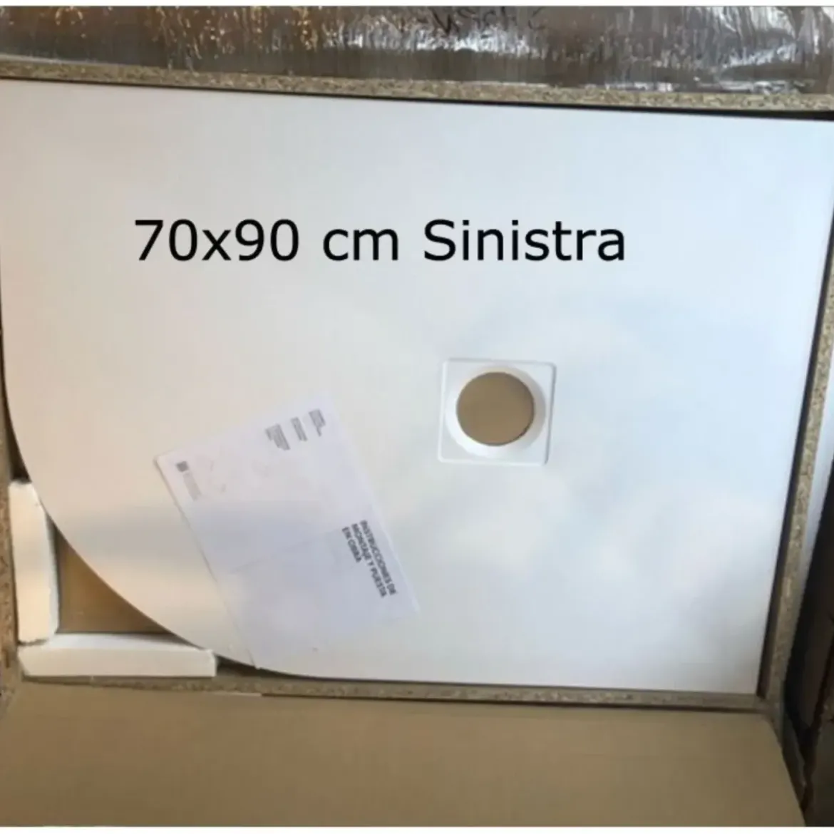 Piatto Doccia 80x80 90x90 Slim Semicircolare Effetto Pietra Angolare con Piletta